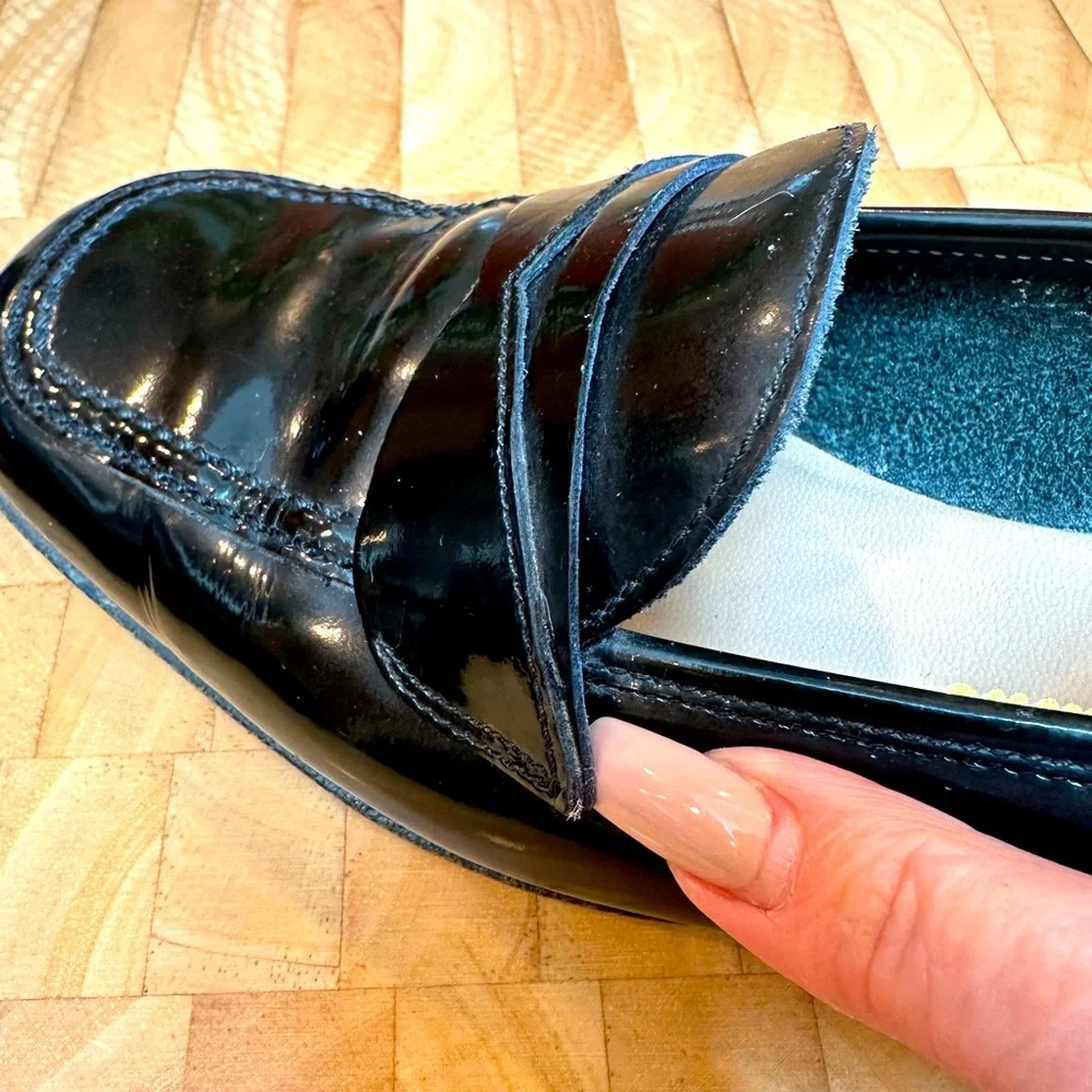 Salvatore Ferragamo Vintage Patent Leather Penny Loafers SZ 7 - Picture 6 of 7